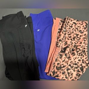 Fabletics PowerHold High-Waisted Leggings/Capri bundle. Size Medium